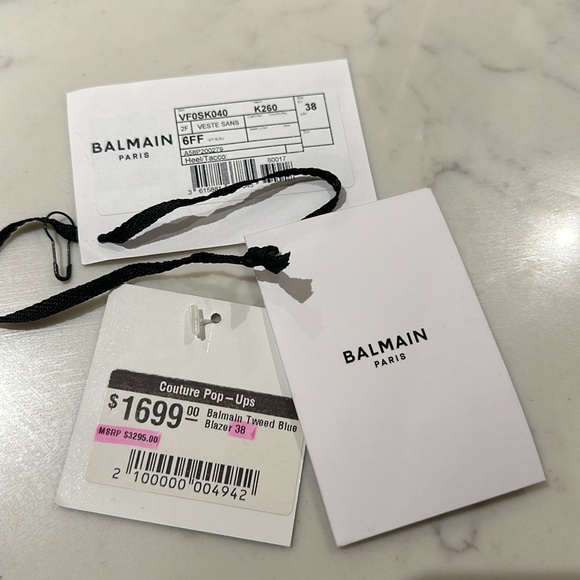 Balmain Beautiful multicolour blue tweed and fringe blazer! - Picture 11 of 11